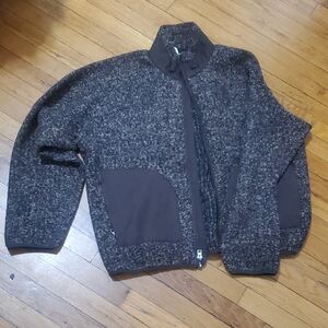 Men's Brown Marled Full-Zip Sweater Jacket
